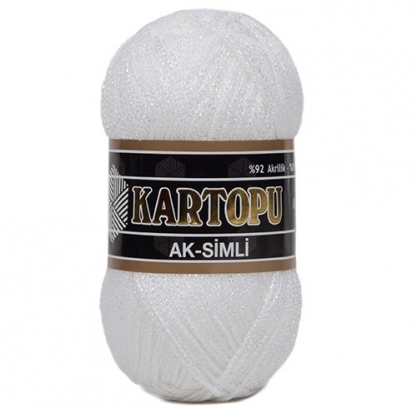 Yarn Kartopu Ak-Simli K010